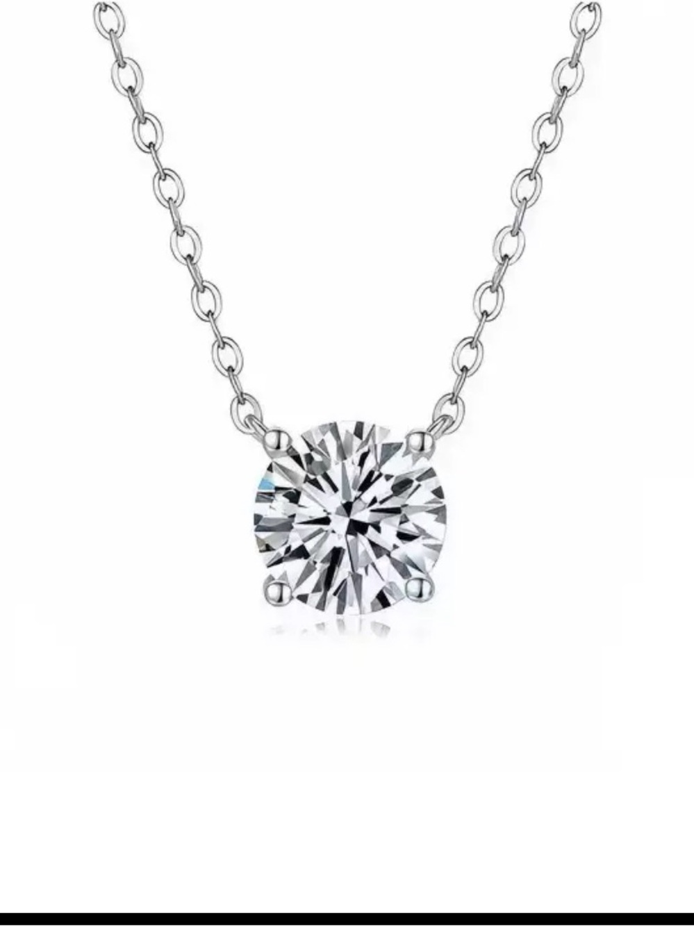 0.5 Carat D-color Moissanite Solitaire Pendant Necklace -Gift box
